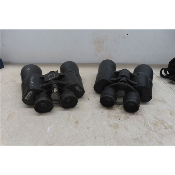 2 Pairs Binoculars: Bushnell 10x50 + Emerson with Case 