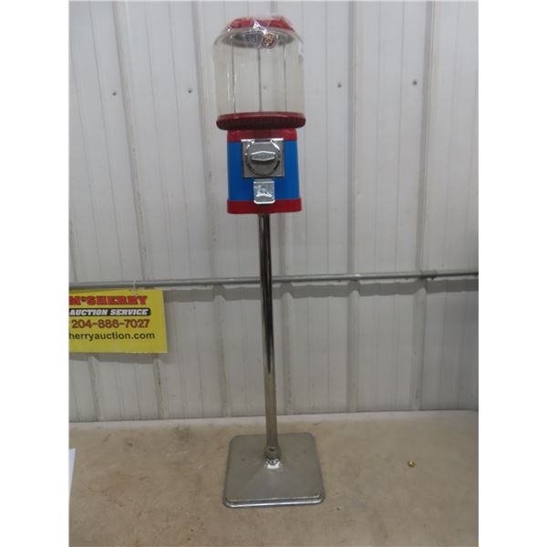 Northern Beaver Square Gumball Machine with keys   Metal Stand 46" Tall