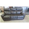 Image 1 : Leather/ Leather Style Reclining Couch 80"