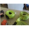 Image 2 : 3 Tow Straps + 4 New Load Ratchet Tie Downs 