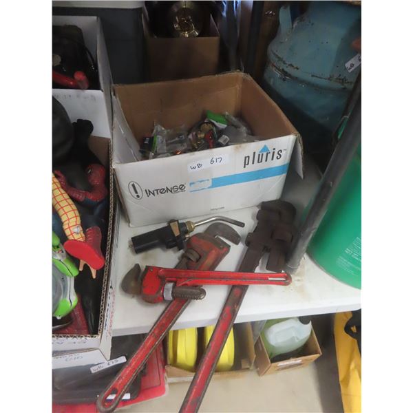 Pipe Wrench, Torch, Plumbing Fittings, Copper + Brass 