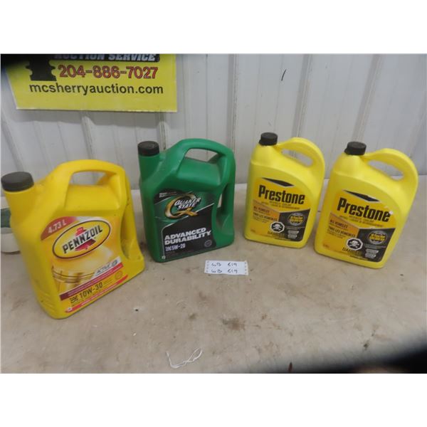 10W-30 4.73L, SW20 5L, Antifreeze 3..78 x 2 Sealed 