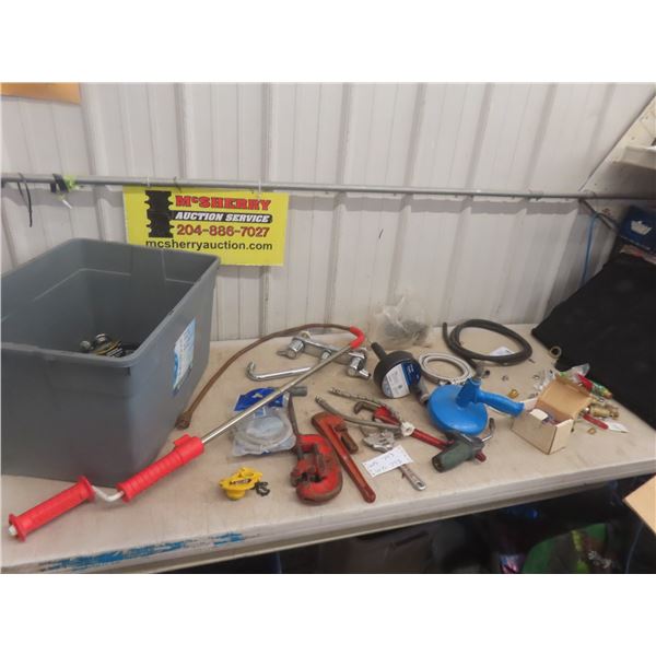 Plumber Supplies + Tooling, Pipe Wrench, Snake