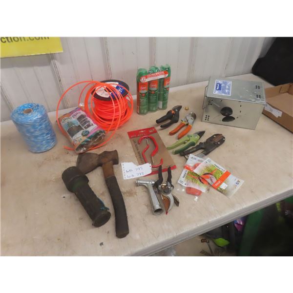 Mouse Trap Yard Item, Pruner, Hatchet, Weed Eater Trimmer + 