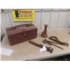 Image 1 : Wood Box Building Jack, Old Pipe Wrench, Hoof Trimmer