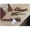Image 4 : Wood Box Building Jack, Old Pipe Wrench, Hoof Trimmer