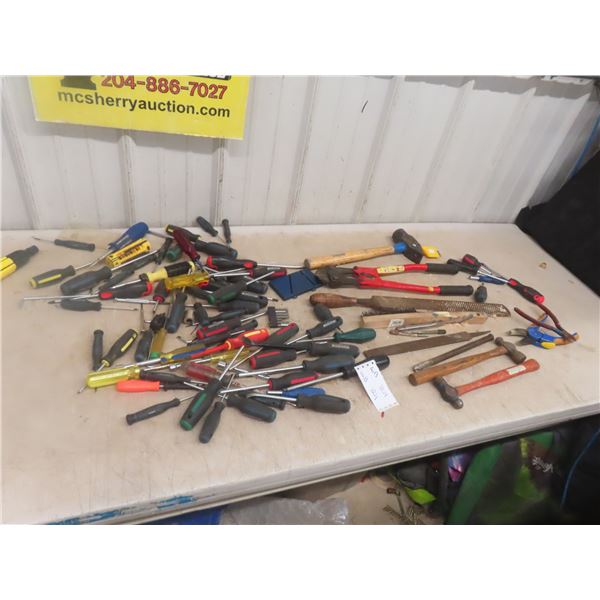 Screwdriver, Bolt Cutters, Files, Nut Drivers, Hammer