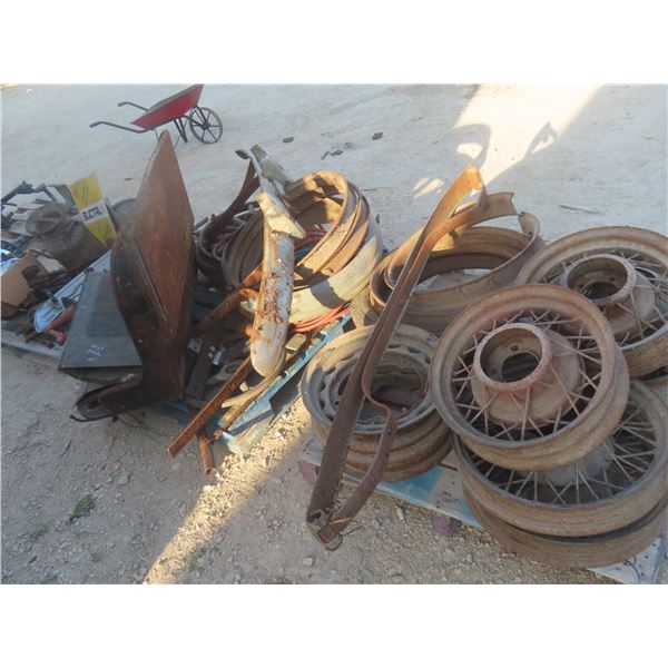 2 Pallets Ford Model T+R Parts Bumper, Motor Cover