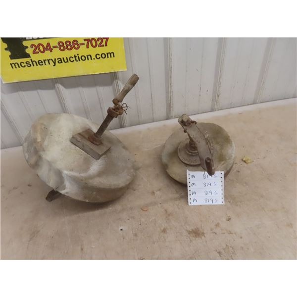 2 Sharpening Stone 1) 14" Diameter 1) 9 1/2" Diameter