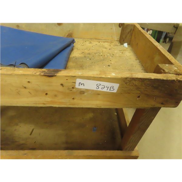 Rolling 3 Tier Wood Stand 33"x31"x18"