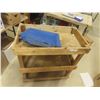 Image 4 : Rolling 3 Tier Wood Stand 33"x31"x18"