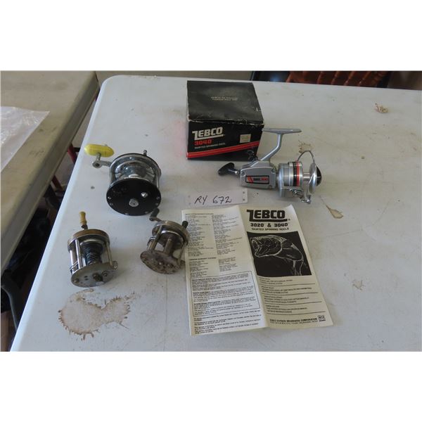 4 Fishing Reels, Inglis Shakespeare Bronson Comet