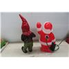 Image 2 : Santa Blow Mold 13'' Tall and Garden Gnome Hand Painted Resin 15 1/2'' Tall