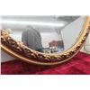 Image 5 : Oval Framed Mirror 31x25 Velvet Style Picture 14x23 and Slogan Sign 