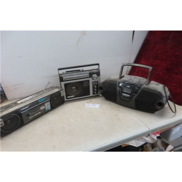 3 Portable Radios, Cassettes, CD Player