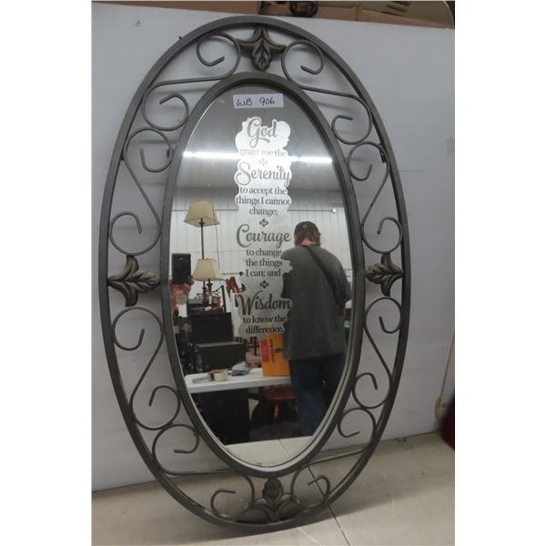 Oval Mirror with Decorative Frame 36x22