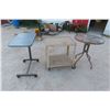 Image 1 : Bed Side Rolling Table, Bristo Glass top Table and Rolling 2 Tier Cart