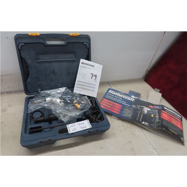 New Mastercraft Power Hammer Drill with Drill Bits and Case