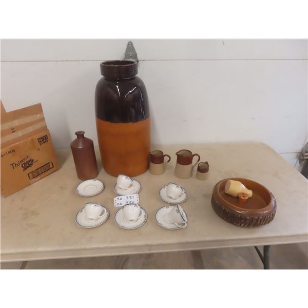 Stoneware Vase , Royal Doulton Cream & Sugar Plus 