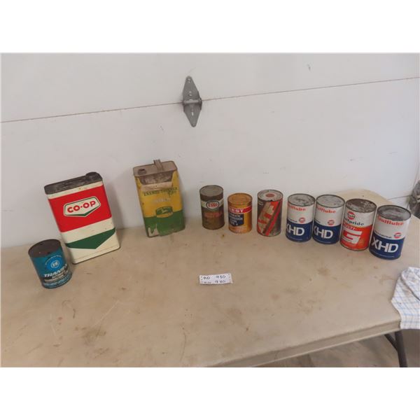 10x Oil Cans,  Coup, JD,Esso, Gulf + 