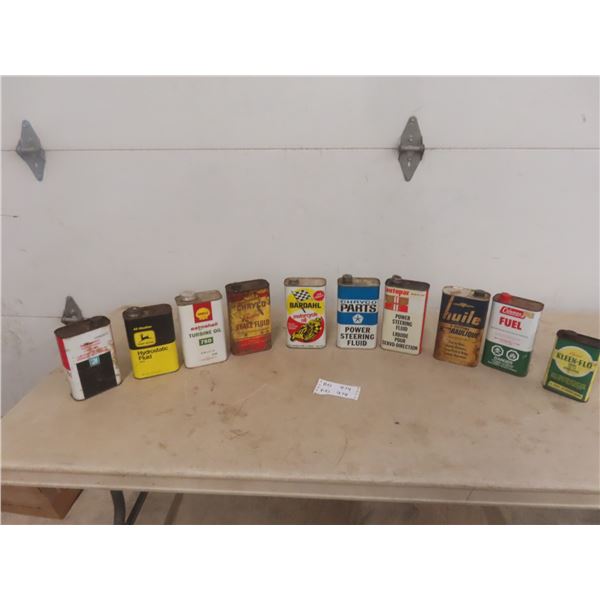 10x Quart Oil Cans , Shell, J.D, Chrysler, AM + 