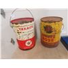 Image 1 : 2x 5 Gallon Oil Pails 1) White Rose, Texaco