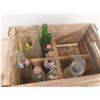 Image 6 : Wooden Pop Crate with Pop Bottles + Milk Bottles 