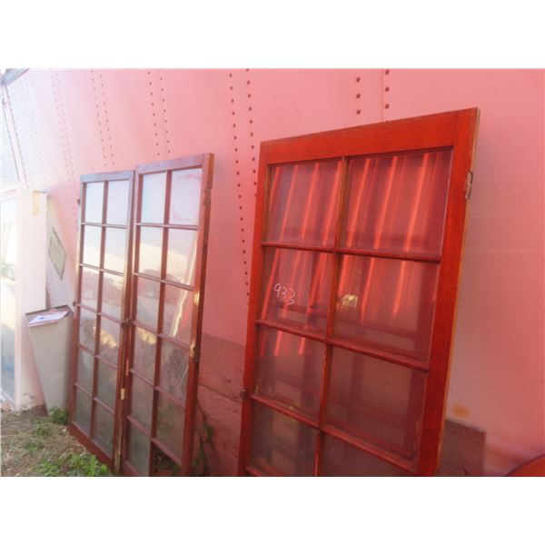 6 x Oak Framed 12 Payne Doors- Some Have Paynes Missing 29"x73"