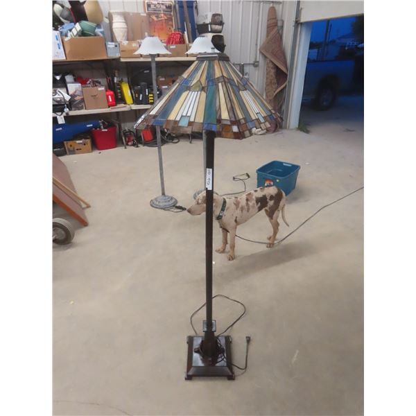 Floor Lamp with Stained Glass Style Shade
