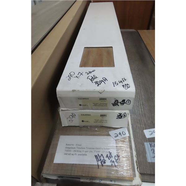 7 Boxes Mixed Vinyl Flooring, Click and Glue Down 2 Styles