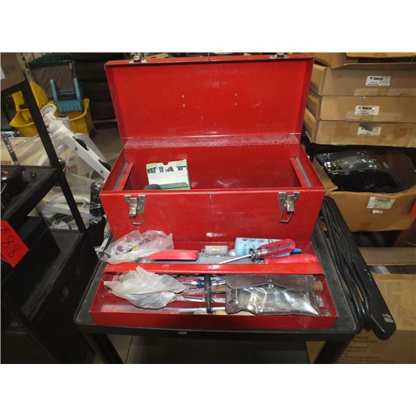 Red Tool Box w/ Assorted tools