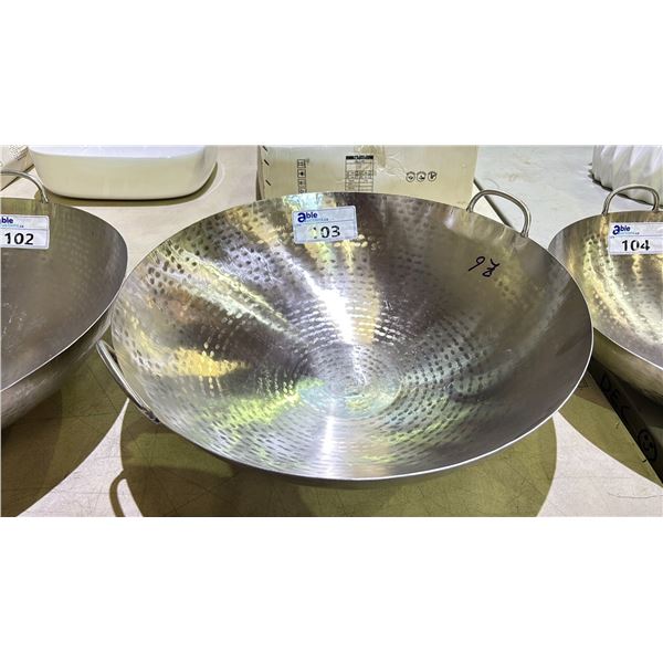 COMMERCIAL 18.5" STEEL HAMMERED WOK WITH HANDLES