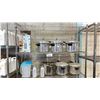 Image 1 : 2 SHELVES OF ASSORTED STAINLESS STEEL COOKWARE, INFUSER PITCHER & ASSORTED PLASTIC PITCHERS