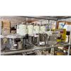 Image 1 : SHELF OF ASSORTED COMMERCIAL COOKWARE, STAINLESS STEEL INSERTS & MORE