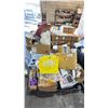 Image 1 : PALLET FILLED WITH - UMBRELLAS, PENS, BAGS, CHRISTMAS DECORATIONS, TAPE & MORE