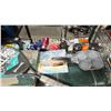 Image 2 : SHELF OF CAMP STOVES, BAG OF CANADIAN FLAGS, CAMP SUPPLIES & MORE