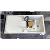 Image 2 : IBUILD QUARTZ SINK ACRYLIC GRANITE DROP IN DRAINBOARD SINK (APPROX. 36.5"L X 18"W X 9"D)