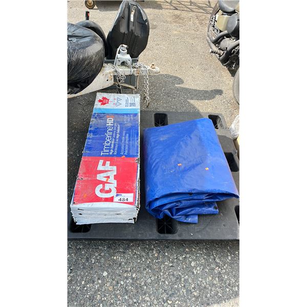 3 BOXES OF GAF TIMBERLINE HDZ HIGH DEFINITION LIFETIME SHINGLES & BLUE TARP