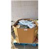 Image 1 : PALLET OF ASSORTED ITEMS INCLUDING; TOWER FANS, MICROWAVE, STRING LIGHTS & MORE (UNKNOWN WORKING