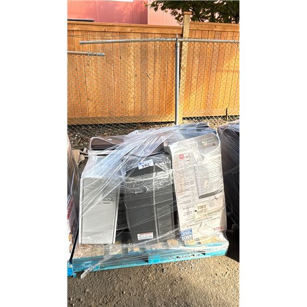 PALLET OF ASSORTED AIR CONDITIONERS (UNKNOWN WORKING CONDITION, MAY BE MISSING PARTS & PIECES)