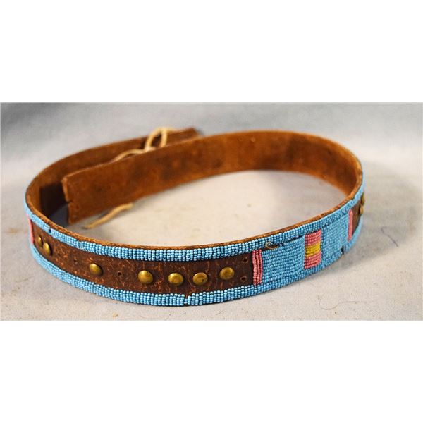 Crow beaded belt, 35.5" long, circa 1890