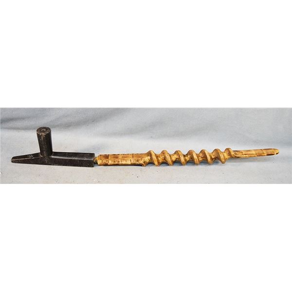 Native American catlinite pipe, 29" long