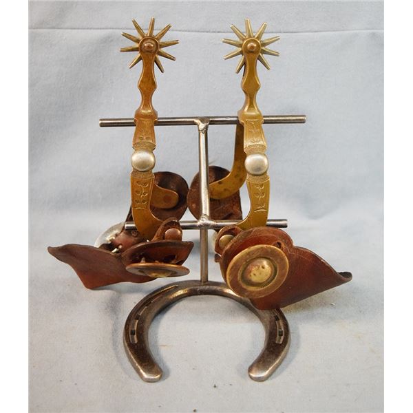 North & Judd Hercules bronze with nickel silver spot spurs, nice concho spur straps