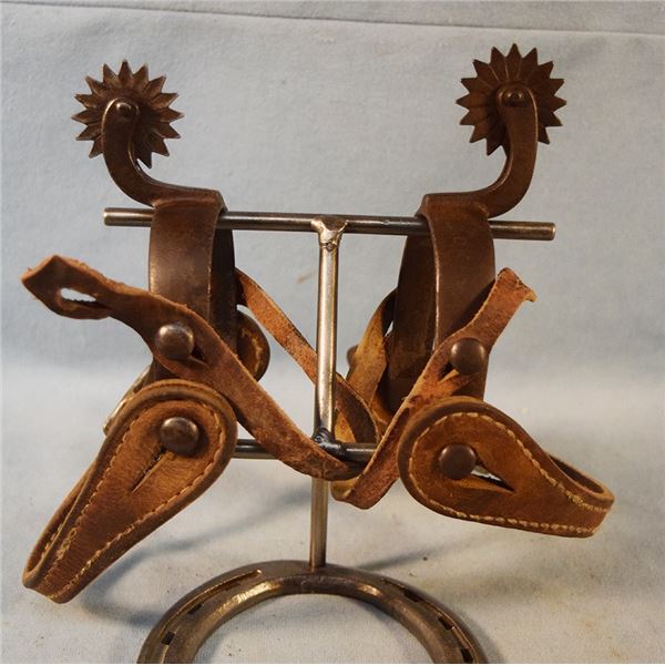 Buermann OK pattern spurs, nice straps, circa 1880's, nice condition