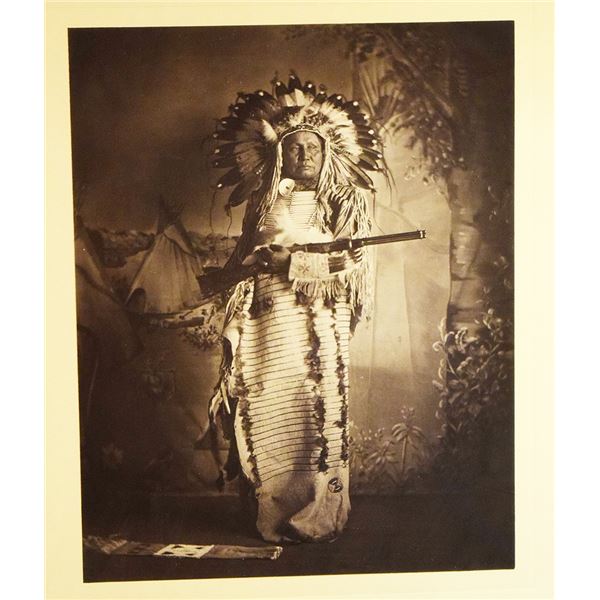 Fiske, F.B., photo print, White Bear, 9" x 7", matted and framed