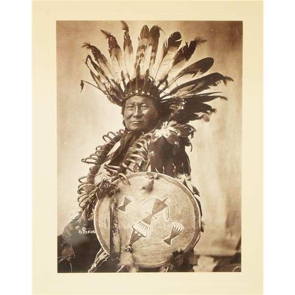 Fiske, F.B., photo print, Rain in the Face, 9" x 6.5", matted and framed