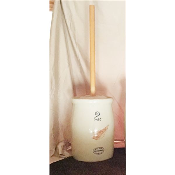 Red Wing 2 gallon churn with stomper, excellent condition