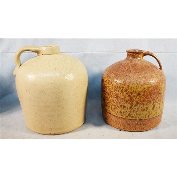 (2) Stoneware beehive jugs