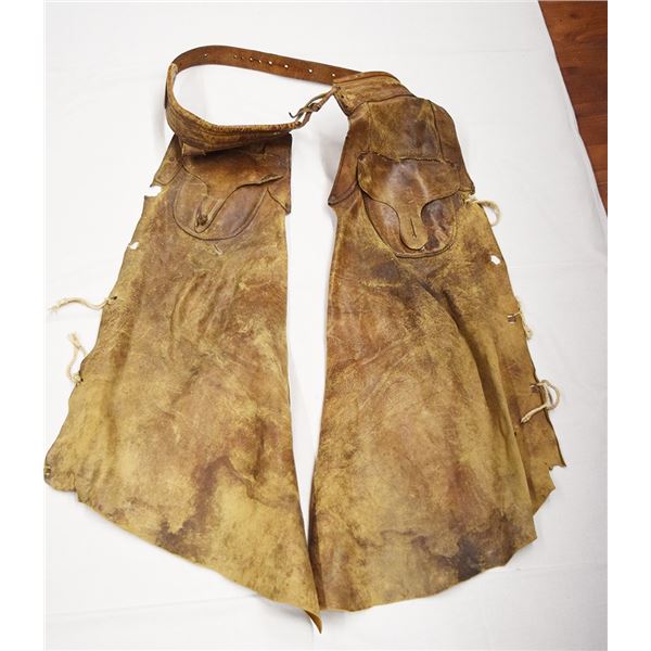 M. T. Zimmerman, bat wing chaps with front pockets, Dickinson, ND