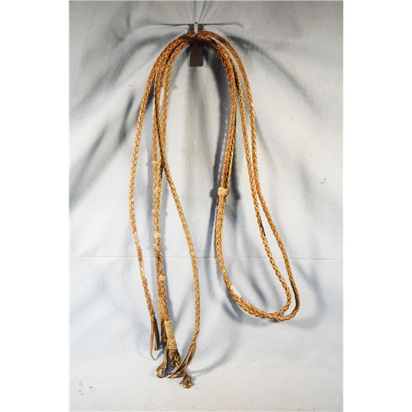 Rawhide braided reins, approx 98"